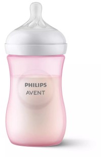 Philips Πλαστικό Ροζ Μπιμπερό Natural Response με Θηλή Σιλικόνης 260ml για 1+ μηνών