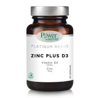 Power Of Nature Platinum Range Zinc Plus D3 15mg/2000iu 30 κάψουλες