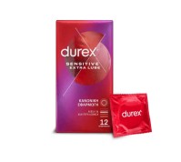 Durex Προφυλακτικά Sensitive Extra Lube Λεπτά 12τμχ