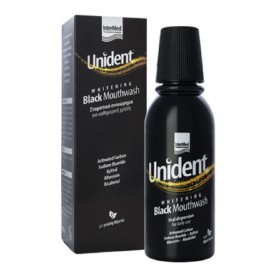 Intermed Unident Whitening Black Mouthwash Στοματικό Διάλυμα για Λεύκανση 250ml