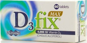 Uni-Pharma D3 Fix Max Βιταμίνη για το Ανοσοποιητικό 4000iu 60 ταμπλέτες