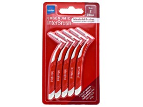 Intermed Ergonomic InterBrush Μεσοδόντια Βουρτσάκια με Λαβή 0.5mm Κόκκινα 5τμχ