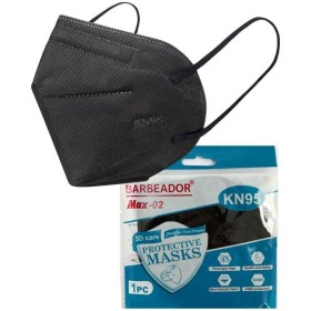 Max Barbeador Max-02 3D Care Μάσκα Προστασίας KN95 NR Μαύρες 20τμχ