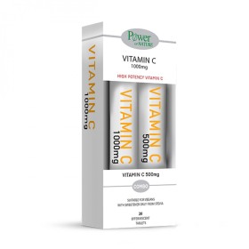 Power Of Nature Vitamin C 1000mg Στέβια & Vitamin C 500mg Στέβια Βιταμίνη για Ενέργεια & Ανοσοποιητικό 1000mg Πορτοκάλι 44 αναβράζοντα δισκία